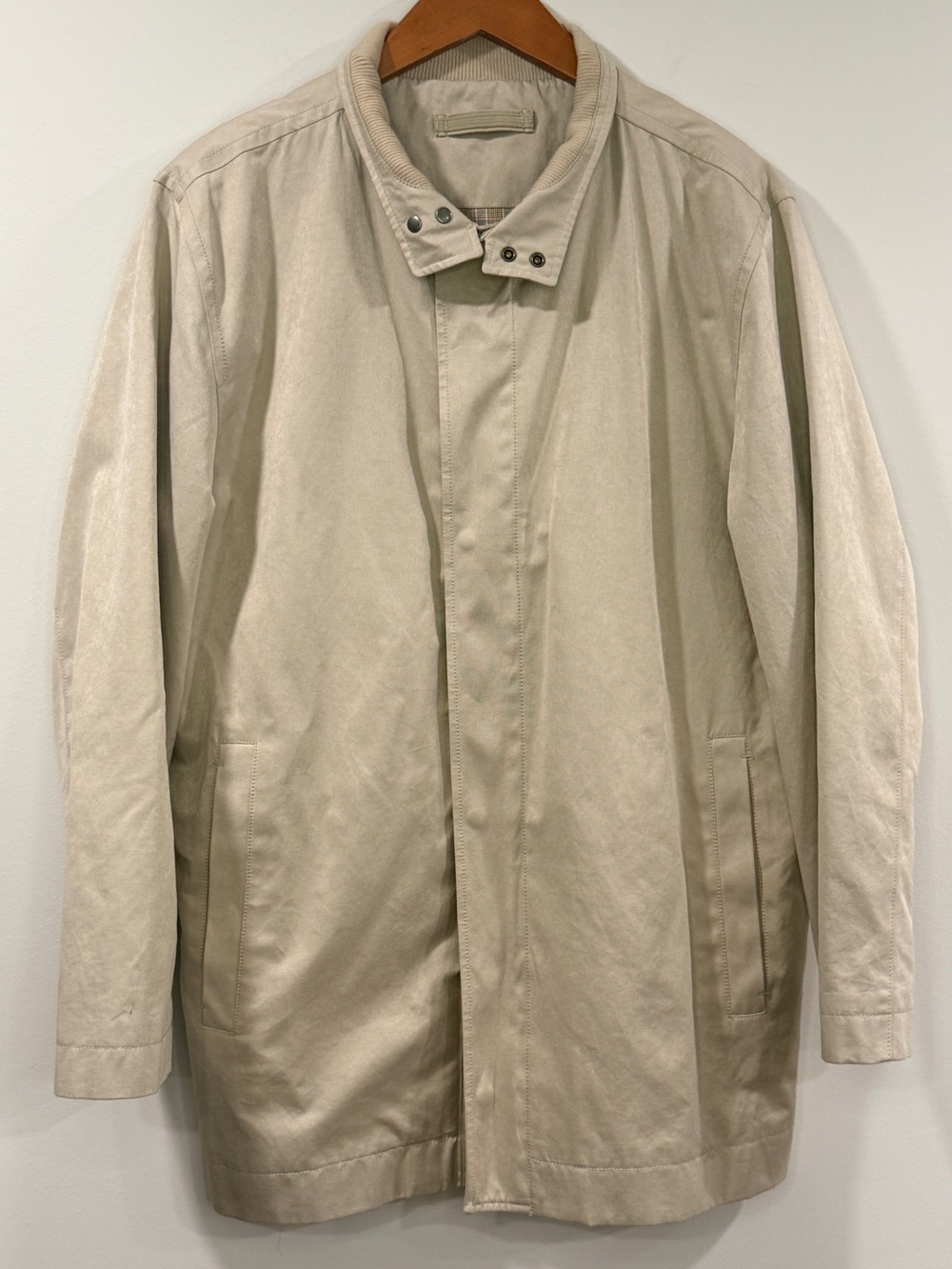 Talbots Mens Light Khaki Wind & Water Resistant Jacket Size L